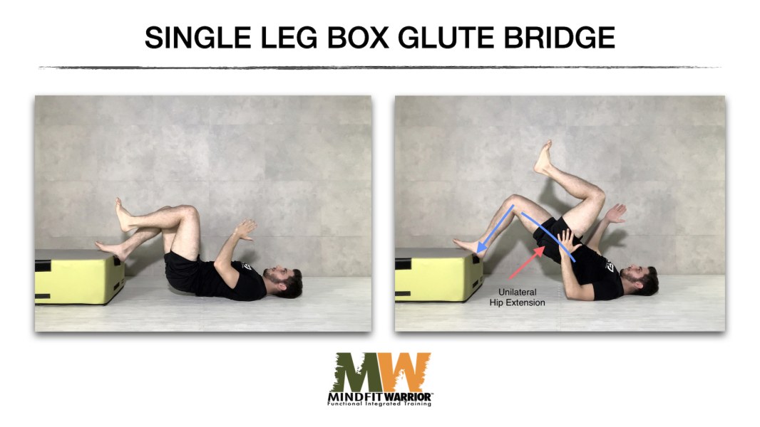 Single Leg Box Glute Bridge