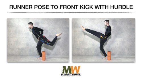 Assisted Runner Pose to Front Kick with Hurdle